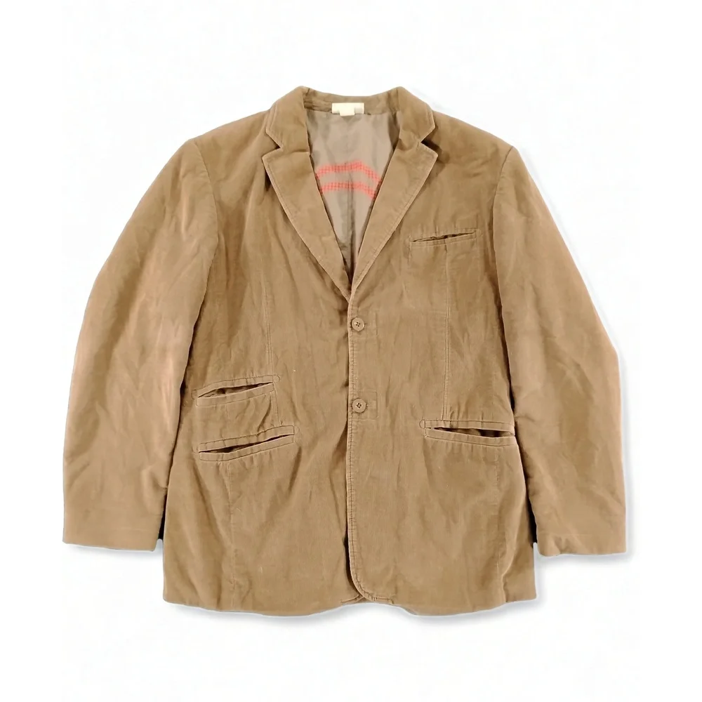 DKNY Jeans Corduroy Blazer Mens L Minimalist Workwear Sport Coat Cotton Lining